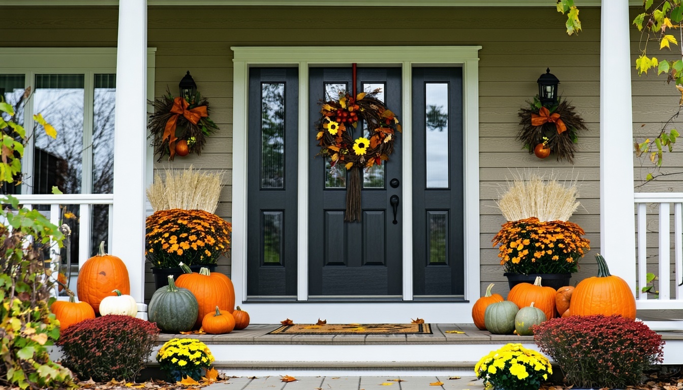 Beautifully decorated porch for autumn